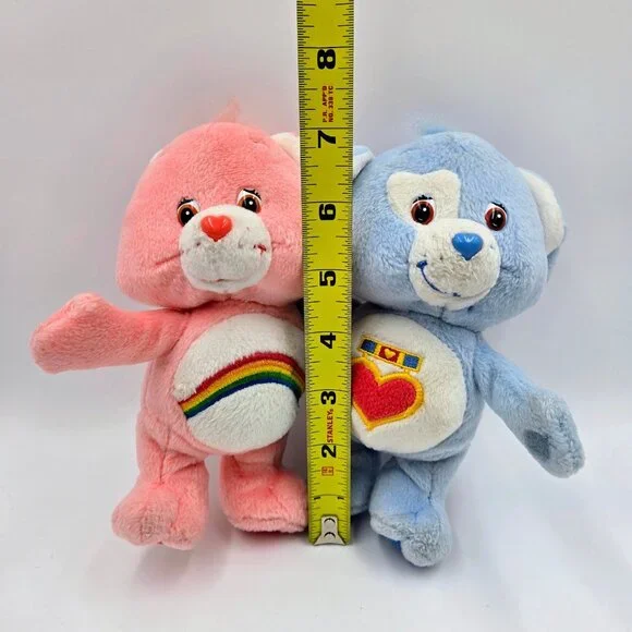 Care Bears Cuddle Pairs Cheer Bear And Loyal Heart Dog Plush 7” Vintage Read - Picture 2 of 14